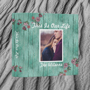 Floral Rustic Wood Family Photo Album Binder
