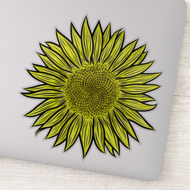 Floral Rustic Yellow Sunflower Hand Drawn (Detail)