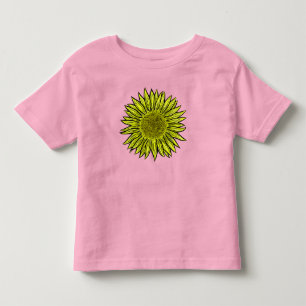 Floral Rustic Yellow Sunflower Hand Drawn Toddler T-shirt