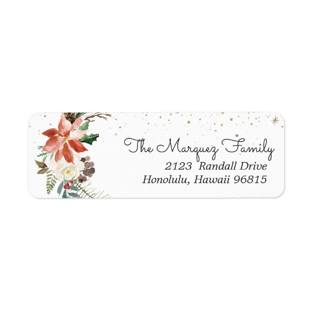 Floral rustique | Étiquette Mariage botanique d'hi (Devant)