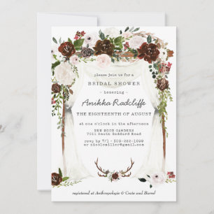 Floral rustique   Invitation de douche nuptiale