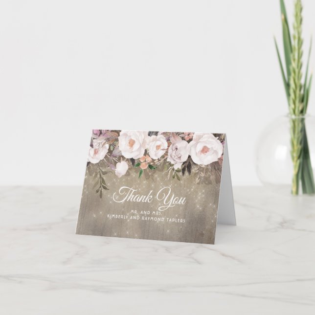 Floral Rustique Merci Mariage (Devant)