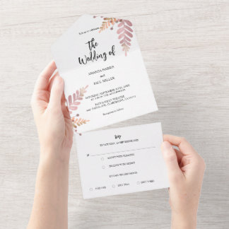 Floral Rustique Tout en un Faire-part de mariage