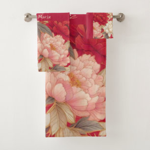 Floral rustique vintage élégant rouge