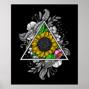Floral Sacred Geometry Poster
