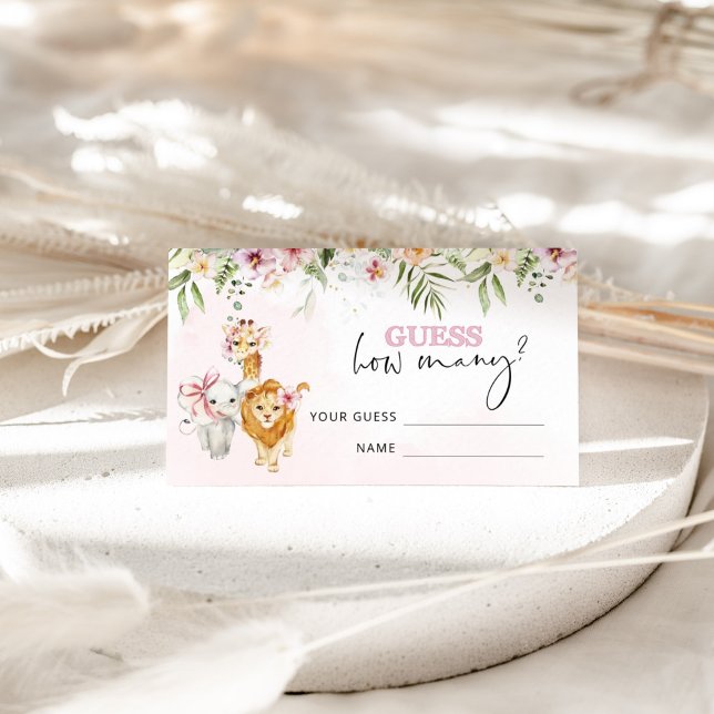 Floral Safari animals guess how many crackers Enclosure Card (Creator Uploaded)