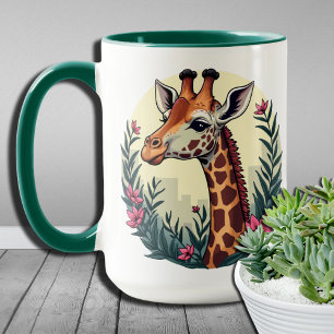 Floral Safari Creations Cute Floral Giraffe Mug