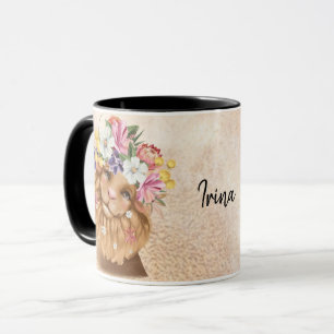 Floral Safari wild one baby shower gold Mug