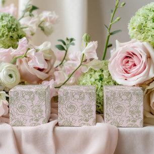Floral Sage Green & Blush Favour Box