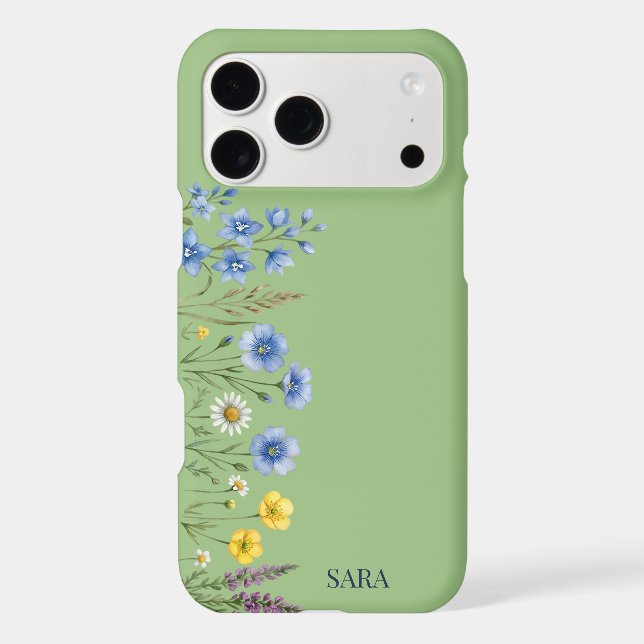 Floral Sage Green Custom Name (Back)
