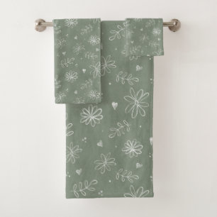 Floral Sage Green Farmhouse Cottage Design Serviet