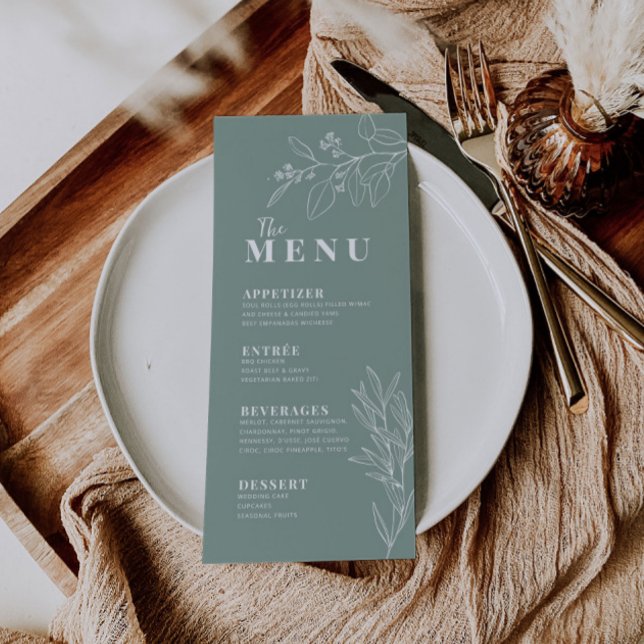 Floral Sage Green Menu (Creator Uploaded)