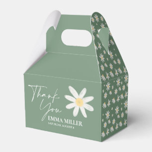 Floral Sage Green Thank You Favor Box