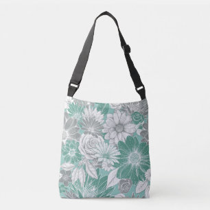 Floral Sage Green Tote Bag