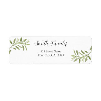 Floral Sage Leaves Return Address Label