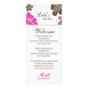Floral Salon Spa Cards Tropical flower pink brown