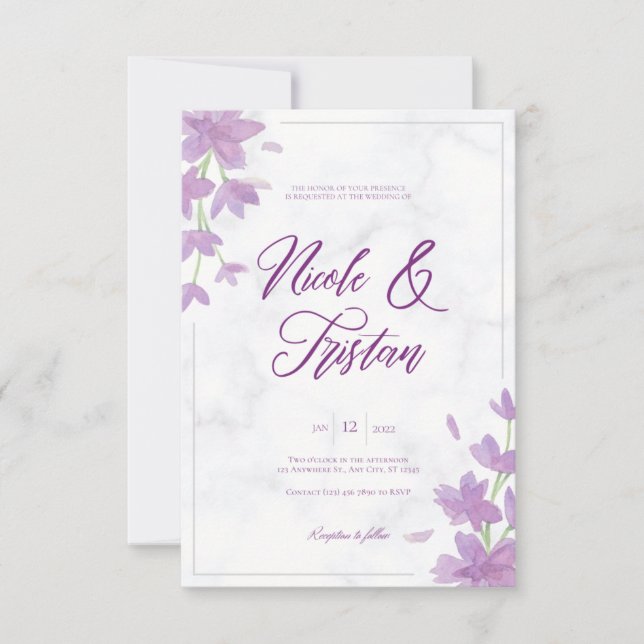 Floral Save  date RSVP Card (Front)