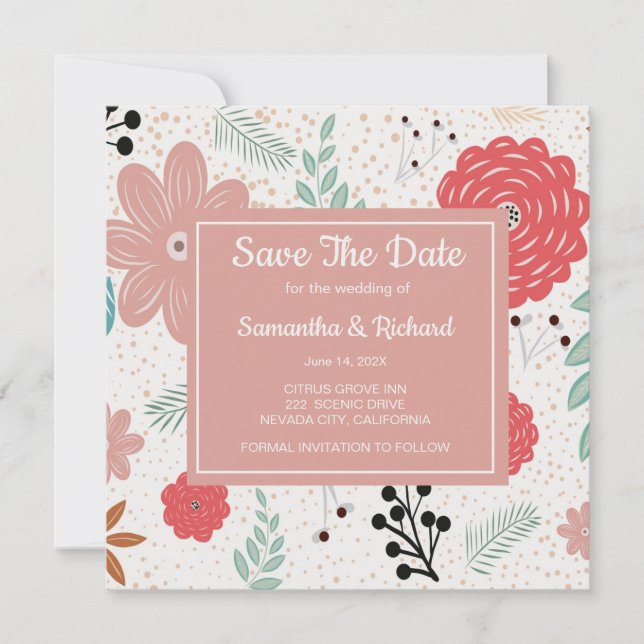 Floral Save The Date (Front)