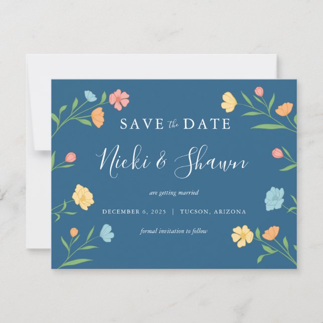 Floral Save the Date Invitation (Front)