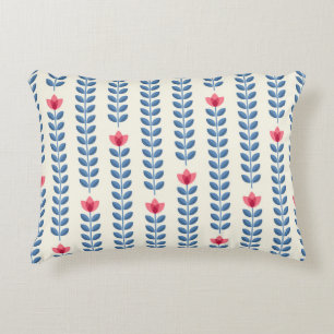 Floral Scandinavian Geometric Retro Wallpaper Accent Pillow