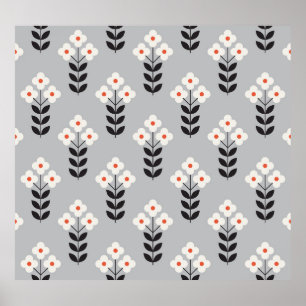 Floral Scandinavian: Seamless Pattern Design Poster