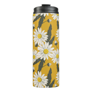 Floral scarf design, vintage background. thermal tumbler