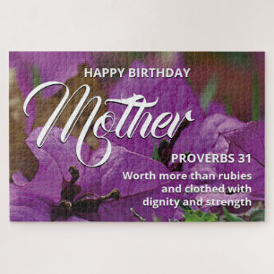 Floral Scene HAPPY BIRTHDAY MOTHER 20"x30" Custom Jigsaw Puzzle