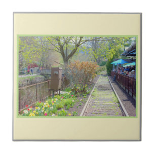 Floral Scenic View Tile