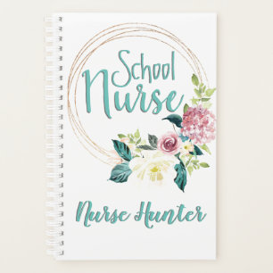 Floral School Nurse Personalized Planner