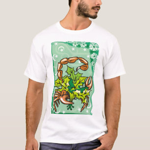 Floral Scorpio Scorpion in holly T-Shirt