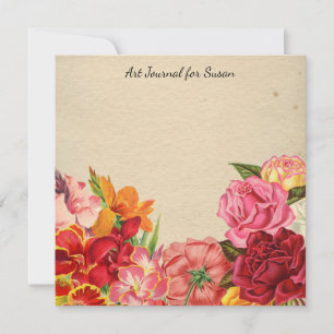 Floral Scrapbook Art Journal Valentine's Day Paper Holiday Card