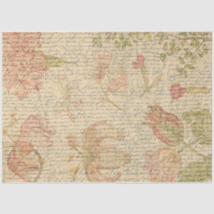 Floral & Script Decoupage Paper