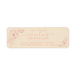 Floral Script Future M. Mme Mariage Retour Adresse