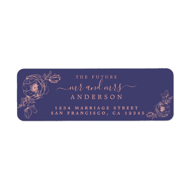 Floral Script Future Mr Mrs Wedding Return Address (Front)