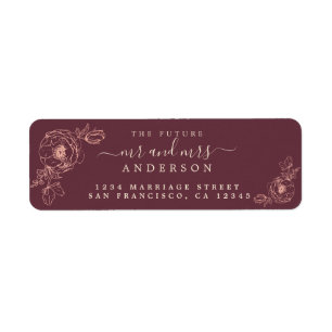 Floral Script Future Mr Mrs Wedding Return Address