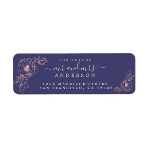Floral Script Future Mr Mrs Wedding Return Address