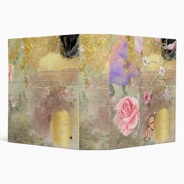 Floral Script Gold Binder (Background)