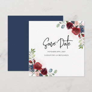 Floral Script Greenery Wedding Save The Date