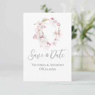 Floral Script Pink Wedding Save the Date