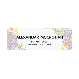 Floral Script Typography Return Address Label