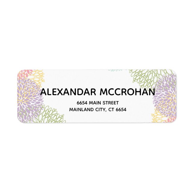 Floral Script Typography Return Address Label (Front)