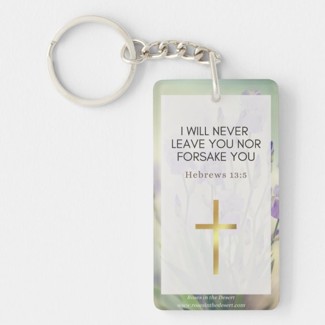 Floral Scripture Acrylic Keychain (Front)