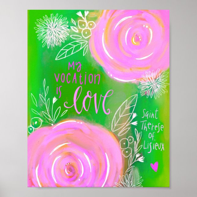 FLORAL SCRIPTURE ART PRINT ST THERESE QUOTE (Front)