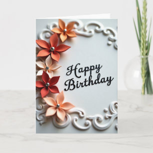 Floral Scrollwork Birthday Card