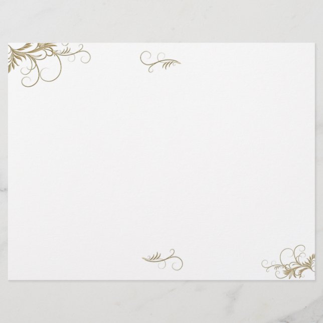 Floral Scrollwork Wedding Program Template (Front)