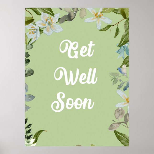 Floral Se Bien Bientôt Salutations Poster (Devant)
