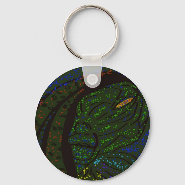 Floral Sea Monster Keychain (Front)