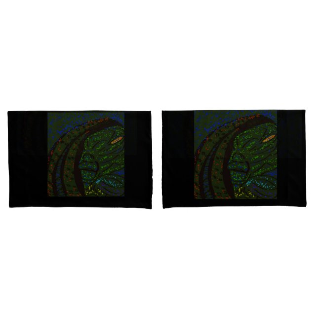 Floral Sea Monster Pillow Cases (Front-Set)