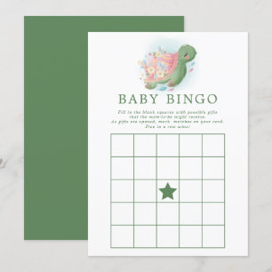 Floral Sea Turtle Baby Shower Bingo Game Invitation