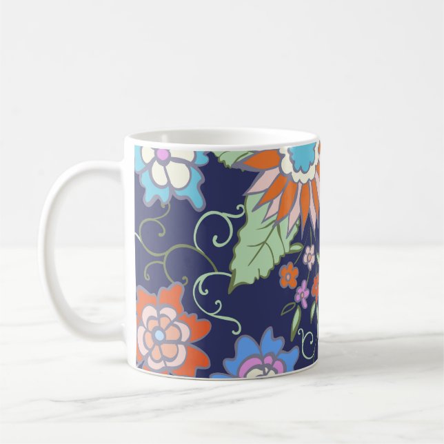 Floral seamless background pattern spring - summer coffee mug (Left)